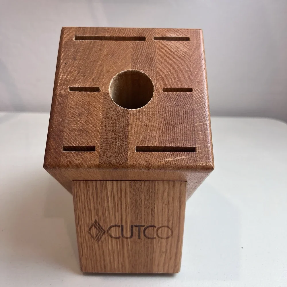 CUTCO‎ 7 Slot Knife Block Honey Oak Wood Block for 7 Piece Galley Set